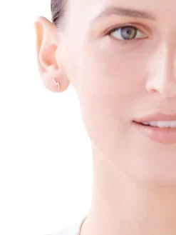 Kolczyki z żółtego złota z diamentami - pioruny - 0,06 ct - próba 375