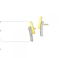 Kolczyki z żółtego złota z diamentami - 0,006 ct - próba 375