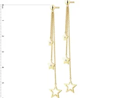 Kolczyki z żółtego złota z diamentami - gwiazdy - 0,01 ct - próba 375