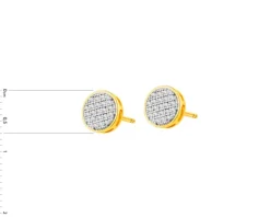 Kolczyki z żółtego złota z diamentami - 0,12 ct - próba 585