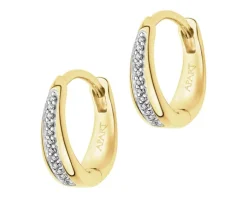 Kolczyki z żółtego złota z diamentami - koła - 0,03 ct - próba 585