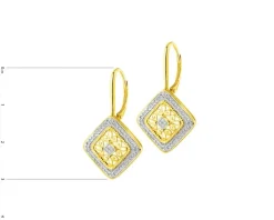 Kolczyki z żółtego złota z diamentami - 0,24 ct - próba 585