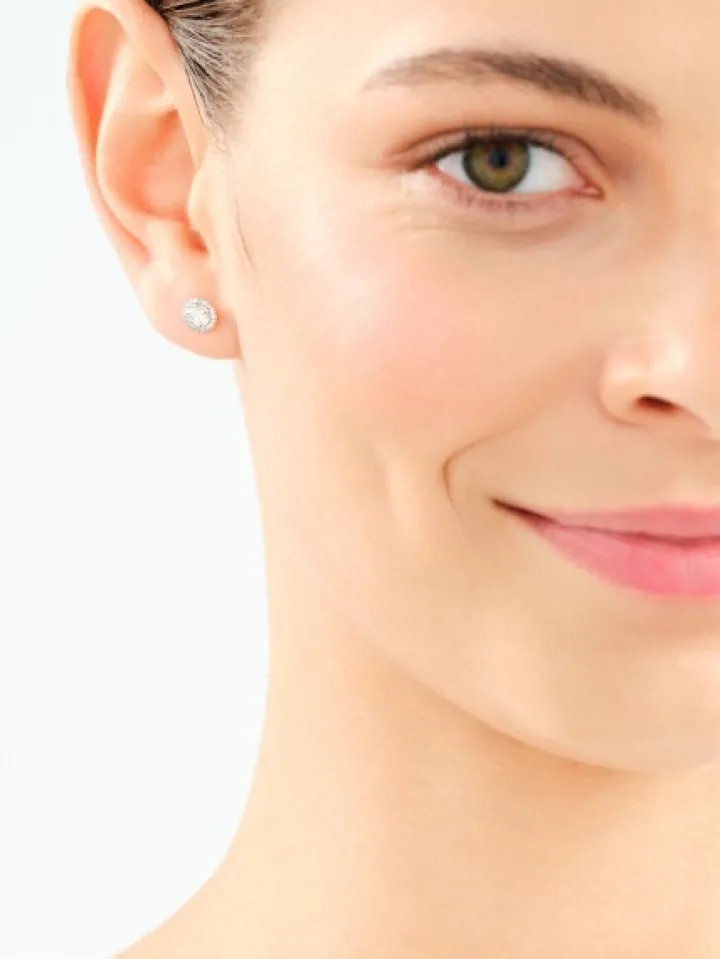 Kolczyki z żółtego złota z diamentami - 0,30 ct - próba 585