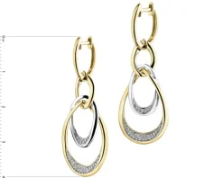 Kolczyki z żółtego złota z diamentami - 0,16 ct - próba 585