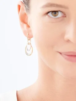 Kolczyki z żółtego złota z diamentami - 0,16 ct - próba 585