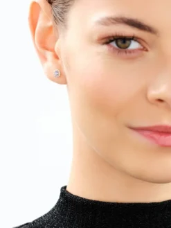 Kolczyki z żółtego złota z diamentami i tanzanitami - próba 585