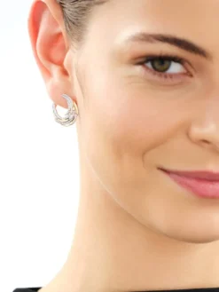 Kolczyki z żółtego złota z diamentami - 0,41 ct - próba 585