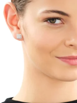 Kolczyki z żółtego złota z diamentami - 0,34 ct - próba 585