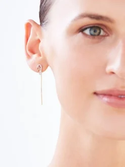 Kolczyki z żółtego złota z diamentami - skrzydła - 0,02 ct - próba 375