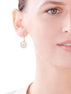 Kolczyki z żółtego złota z diamentami - rozety - 0,20 ct - próba 585