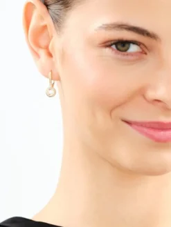 Kolczyki z żółtego złota z diamentami - 0,33 ct - próba 585