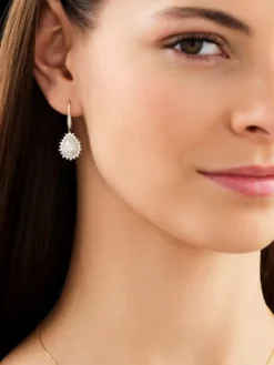 Kolczyki z żółtego złota z diamentami - 1,74 ct - próba 585