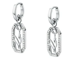 Kolczyki ze stali szlachetnej z cyrkoniami - Karl Lagerfeld