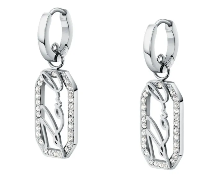 Kolczyki ze stali szlachetnej z cyrkoniami - Karl Lagerfeld
