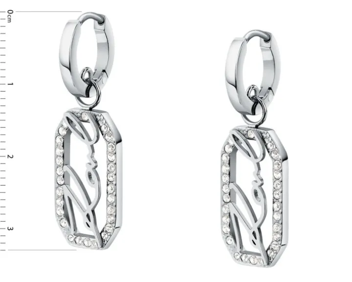 Kolczyki ze stali szlachetnej z cyrkoniami - Karl Lagerfeld