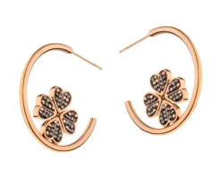 Kolczyki ze stali szlachetnej z markasytami - koniczyny