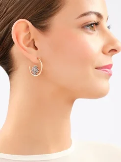 Kolczyki ze stali szlachetnej z markasytami - koniczyny