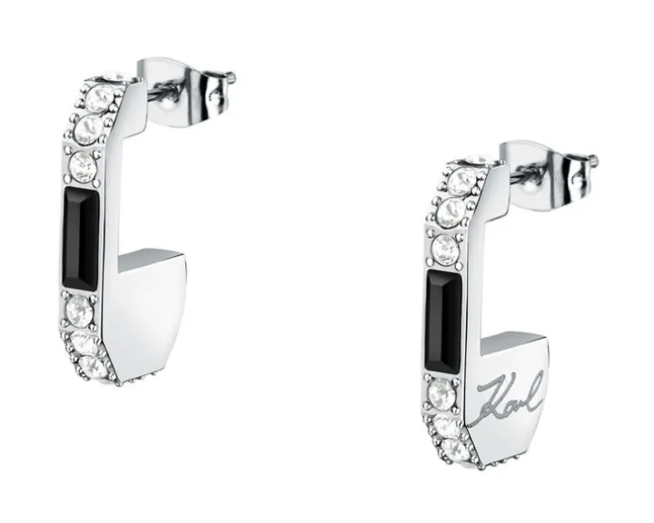 Kolczyki ze stali szlachetnej z cyrkoniami - Karl Lagerfeld