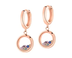 Kolczyki ze stali szlachetnej z cyrkoniami i szklanymi detalami