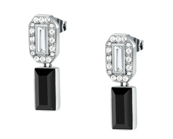 Kolczyki ze stali szlachetnej z cyrkoniami - Karl Lagerfeld