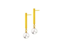 Kolczyki ze stali szlachetnej z perłami