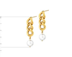 Kolczyki ze stali szlachetnej z perłami