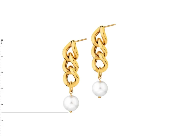 Kolczyki ze stali szlachetnej z perłami