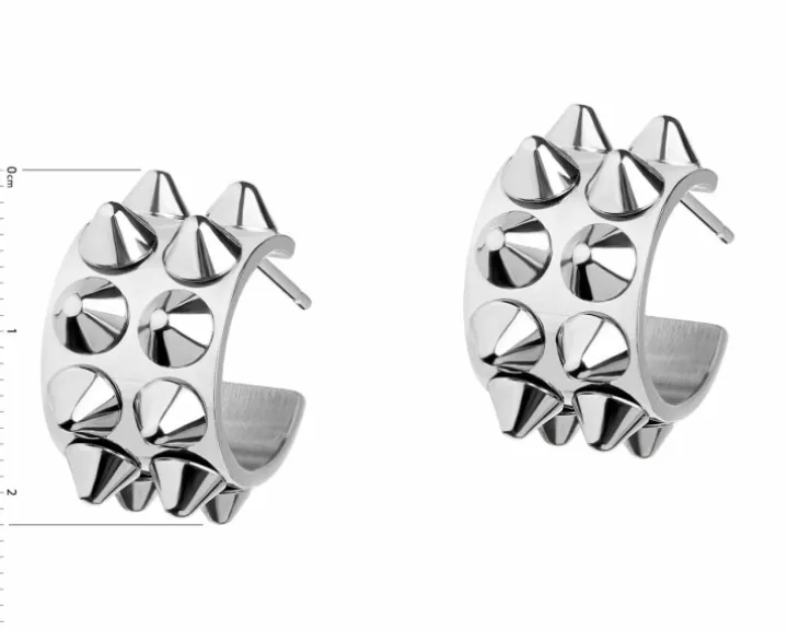 Kolczyki ze stali szlachetnej - ćwieki