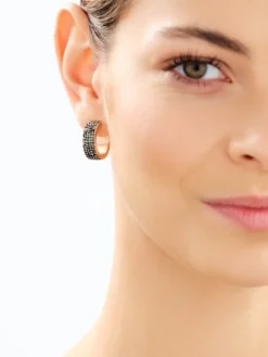 Kolczyki ze stali szlachetnej z markasytami - koła