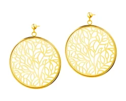 Kolczyki ze stali szlachetnej - koła, liście