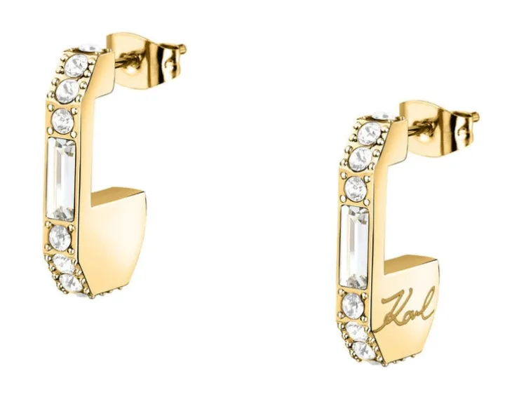 Kolczyki ze stali szlachetnej z cyrkoniami - Karl Lagerfeld