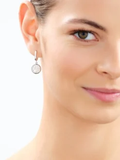 Kolczyki ze stali szlachetnej z cyrkoniami i szklanymi detalami - drzewko