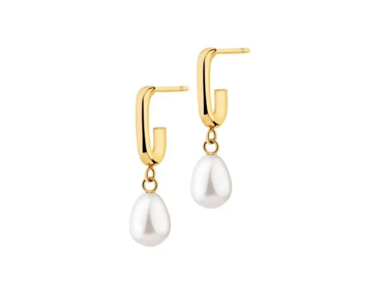 Kolczyki ze stali szlachetnej z perłami