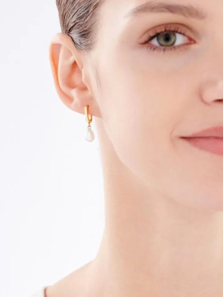 Kolczyki ze stali szlachetnej z perłami