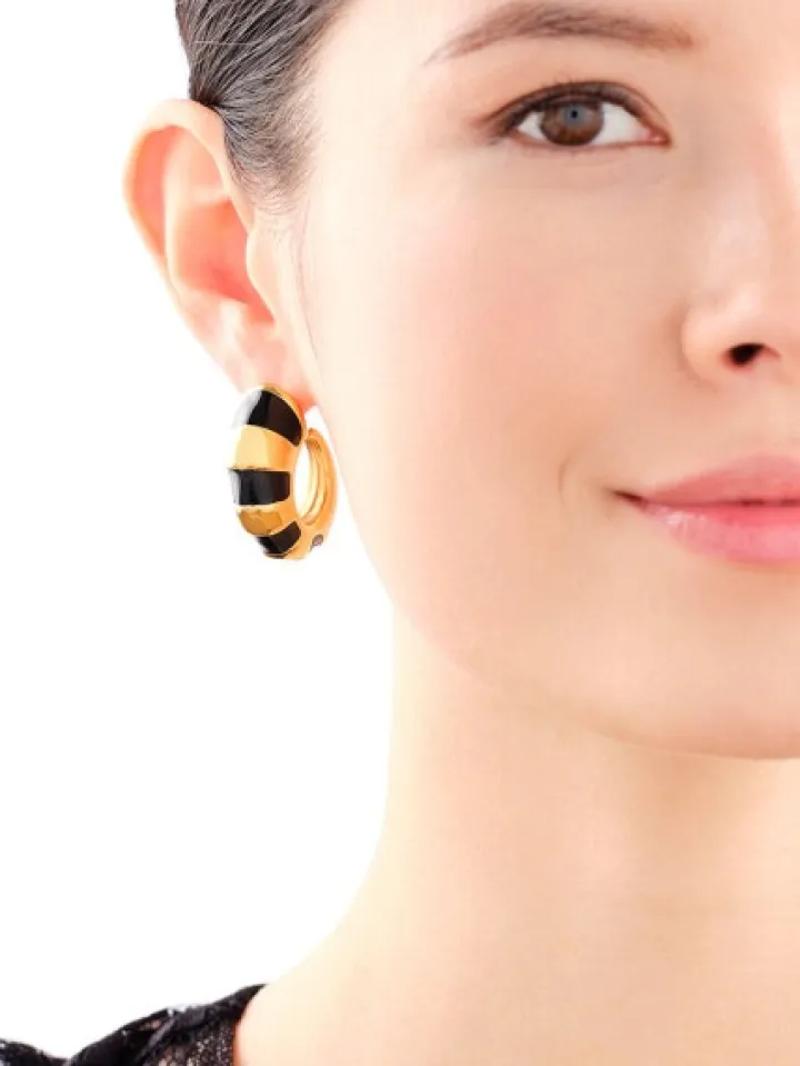 Kolczyki ze stali szlachetnej z emalią