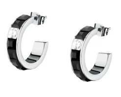 Kolczyki ze stali szlachetnej z cyrkoniami - koła, Karl Lagerfeld