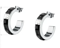 Kolczyki ze stali szlachetnej z cyrkoniami - koła, Karl Lagerfeld