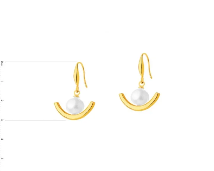 Kolczyki ze stali szlachetnej z perłami