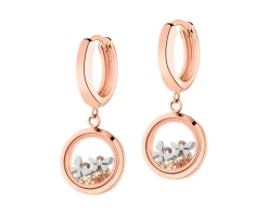 Kolczyki ze stali szlachetnej z cyrkoniami i szklanymi detalami - motyle