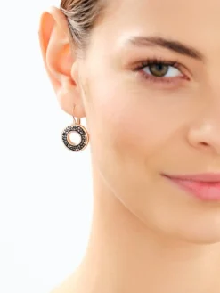 Kolczyki ze stali szlachetnej z markasytami - koła