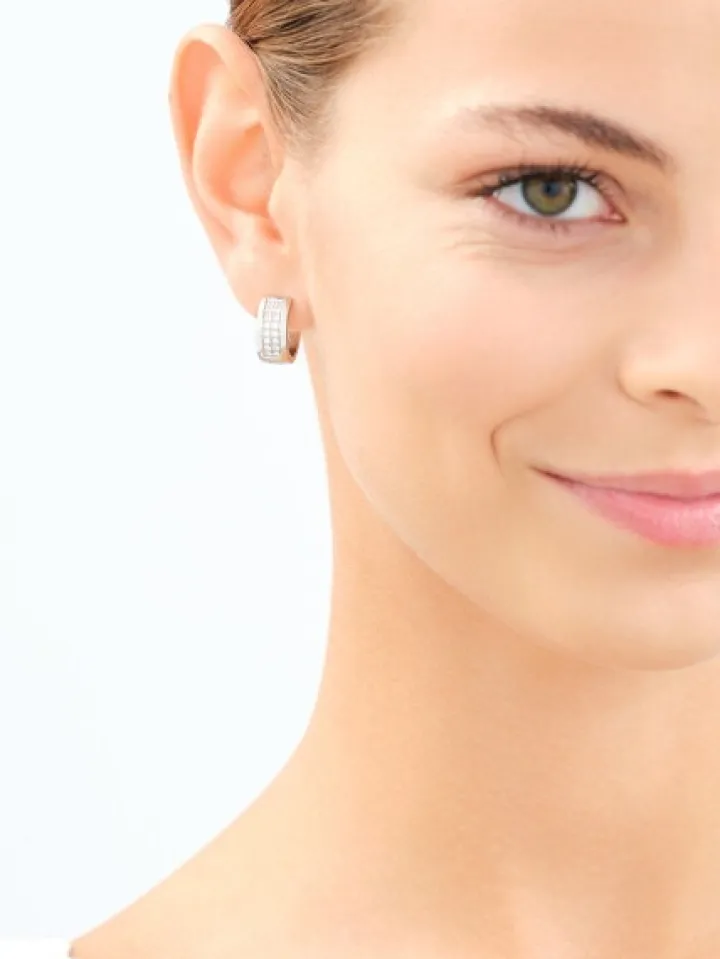 Kolczyki ze stali szlachetnej z cyrkoniami - koła