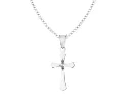 Krzyż - zawieszka srebrna i łańcuszek - komplet