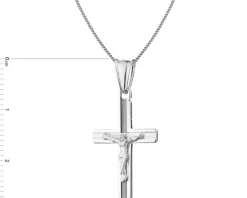 Krzyż - zawieszka srebrna i łańcuszek - komplet