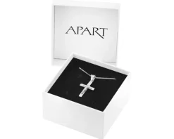 Krzyż - zawieszka srebrna i łańcuszek - komplet