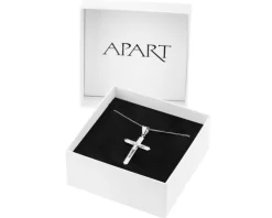 Krzyż - zawieszka srebrna i łańcuszek - komplet