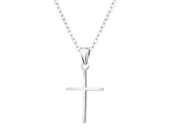 Krzyż - zawieszka srebrna i łańcuszek - komplet