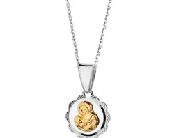 Medalik Matka Boska - zawieszka srebrna i łańcuszek - komplet