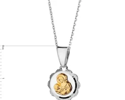 Medalik Matka Boska - zawieszka srebrna i łańcuszek - komplet