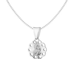 Medalik Matka Boska - zawieszka srebrna i łańcuszek - komplet