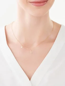 Naszyjnik srebrny - aniołek, serce